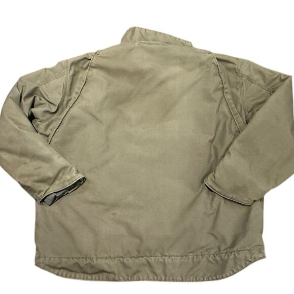 Carhartt Thinsulate Mens XL Heavyweight Duck Cloth Coat Chest Logo in Khaki - Picture 2 of 12